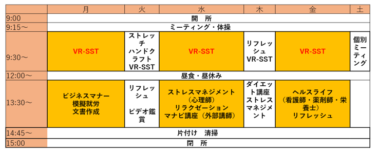 SST就労支援プログラム例